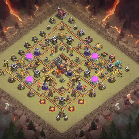 TH10 anti air cwl war base layout #124