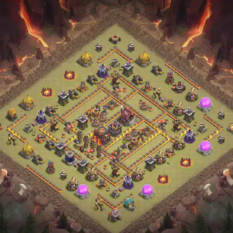 TH10 anti dragon cwl war base layout #130
