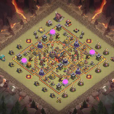 TH10 anti lavaloon cwl war base layout #148