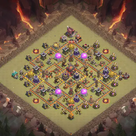 TH10 anti blimp cwl war base layout #154