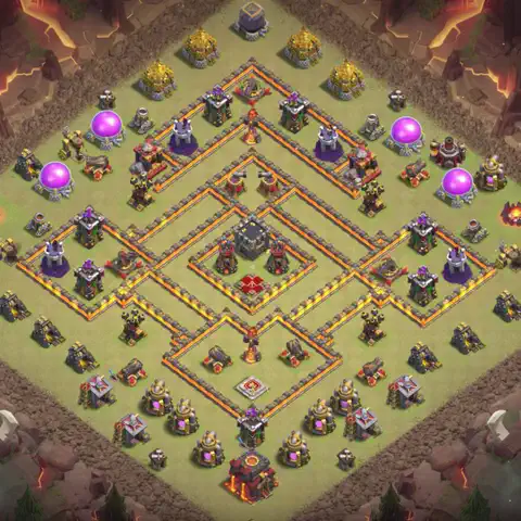 TH10 anti dragon cwl war base layout #196
