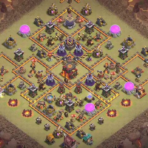 TH10 anti lavaloon war defense base layout #003