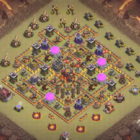 TH10 anti dragon war defense base layout #006