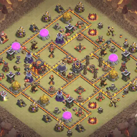 TH10 anti air war defense base layout #012