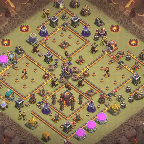 TH10 anti dragon war defense base layout #015