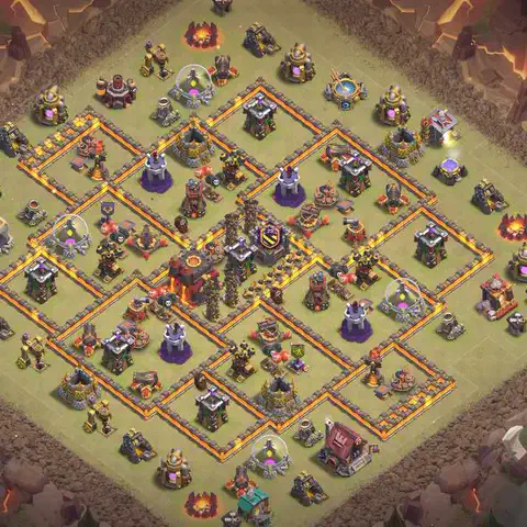 TH10 anti lavaloon war defense base layout #021