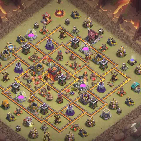 TH10 anti dragon war defense base layout #033