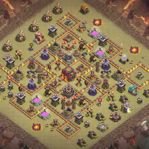 TH10 anti lavaloon war defense base layout #036