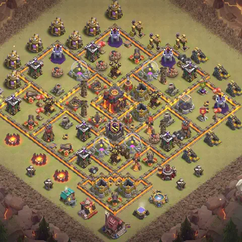 TH10 anti blimp war defense base layout #057