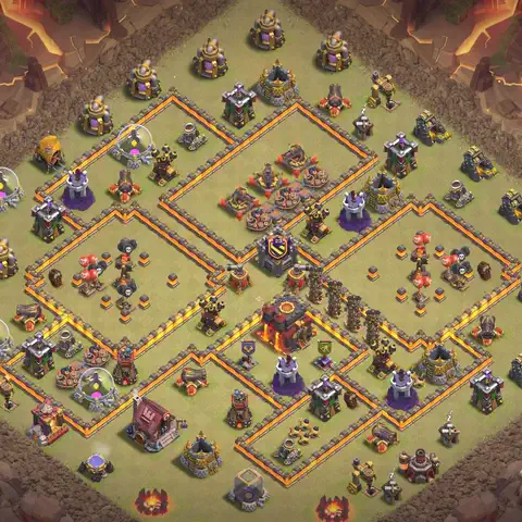 TH10 anti dragon war defense base layout #060