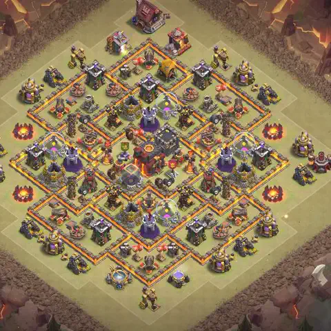 TH10 anti blimp war defense base layout #066