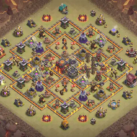 TH10 anti lavaloon war defense base layout #087