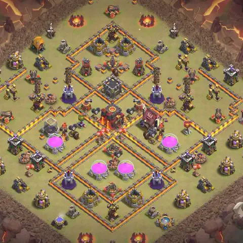 TH10 anti dragon war defense base layout #099