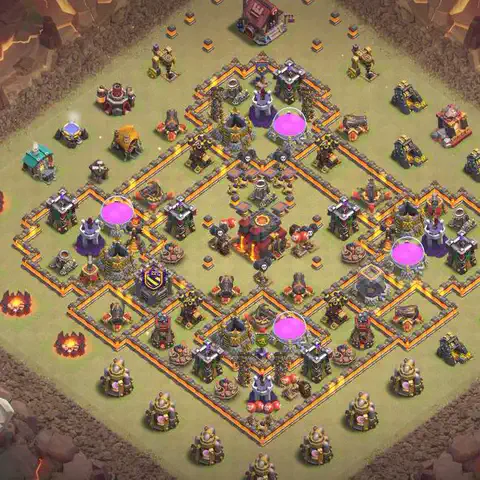 TH10 anti lavaloon war defense base layout #102
