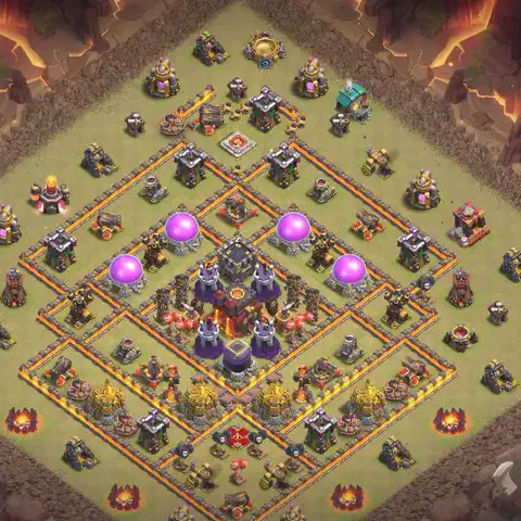TH10 anti lavaloon war defense base layout #168
