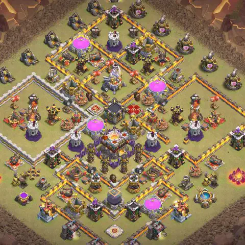 TH11 anti e-drag anti 3-star war base layout #068
