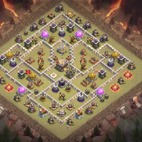TH11 anti lavaloon cwl war base layout #076