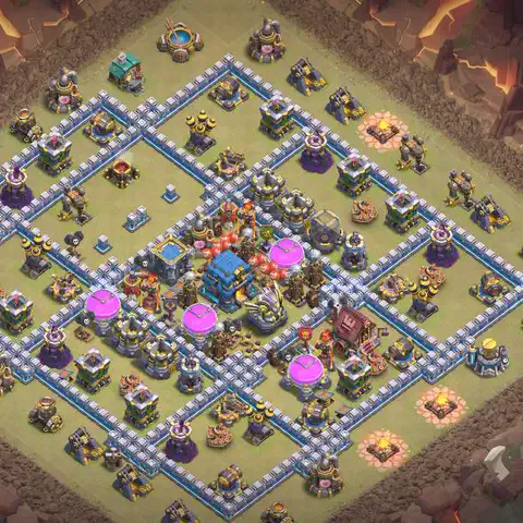 TH12 anti blimp anti 3-star war base layout #005