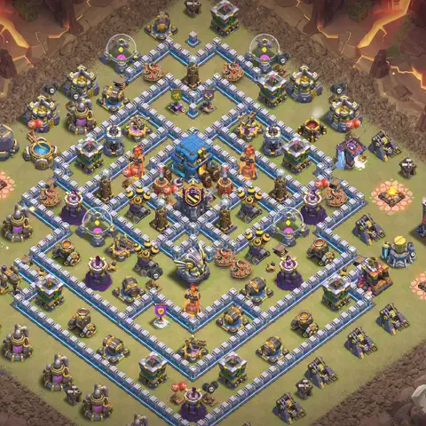 TH12 anti e-drag anti 3-star war base layout #008
