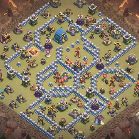 TH12 anti air anti 3-star war base layout #014