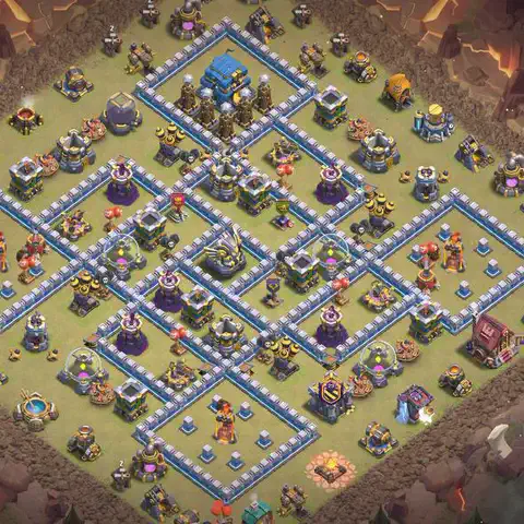 TH12 anti lavaloon anti 3-star war base layout #020
