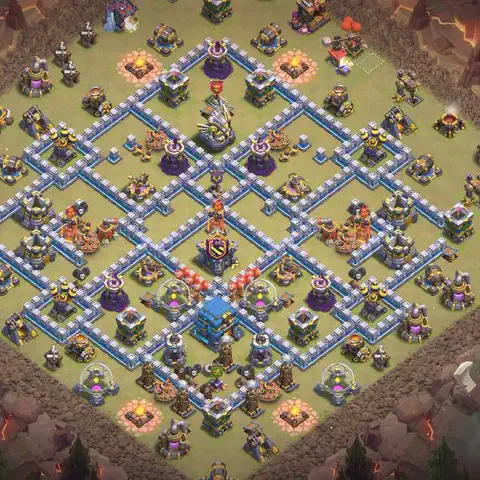 TH12 anti air anti 3-star war base layout #029