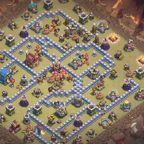 TH12 anti air anti 3-star war base layout #032