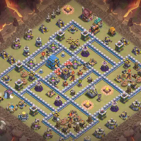 TH12 anti e-drag anti 3-star war base layout #035