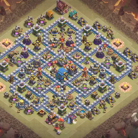 TH12 anti blimp anti 3-star war base layout #038