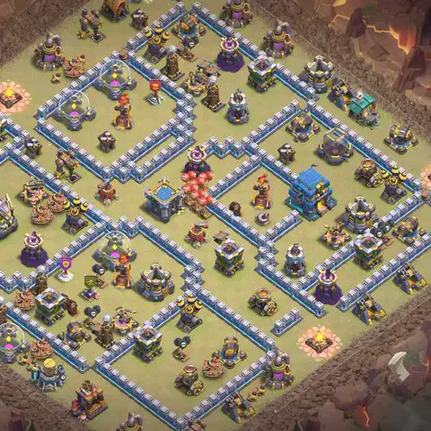 TH12 anti e-drag anti 3-star war base layout #044