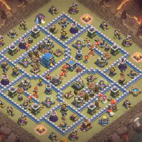 TH12 anti air anti 3-star war base layout #047