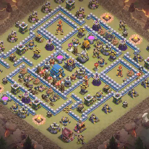 TH12 anti air anti 3-star war base layout #050
