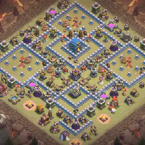 TH12 anti e-drag anti 3-star war base layout #053