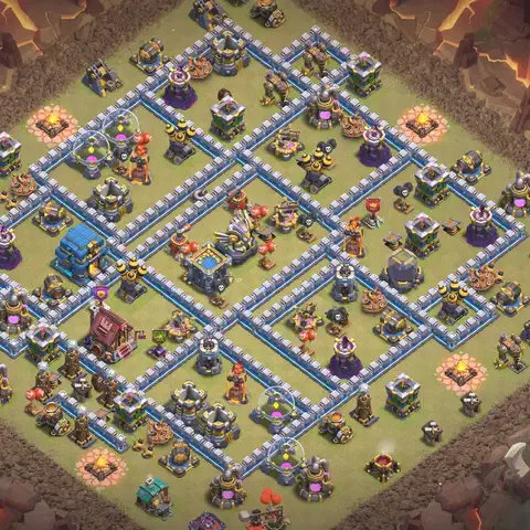 TH12 anti lavaloon anti 3-star war base layout #059