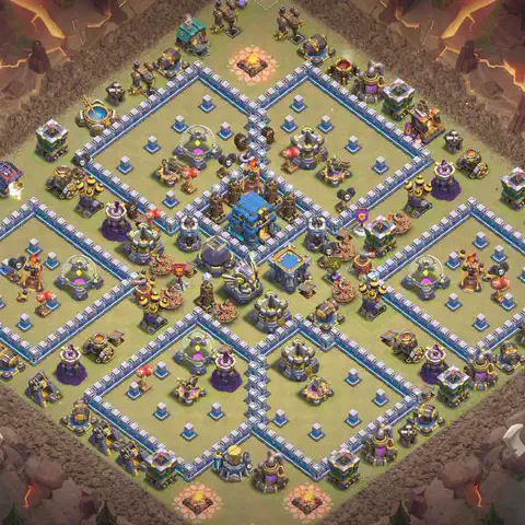 TH12 anti e-drag anti 3-star war base layout #062