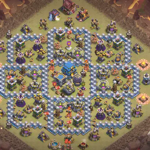 TH12 anti air anti 3-star war base layout #065