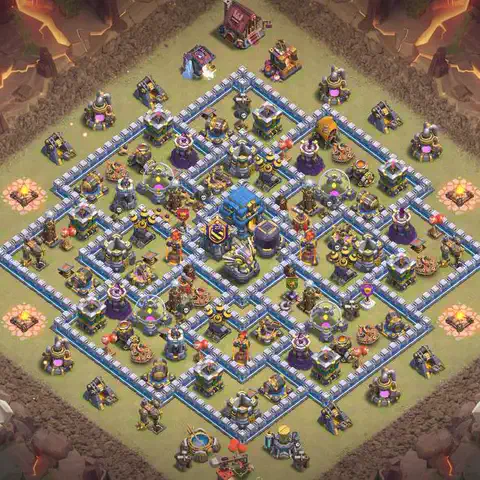 TH12 anti lavaloon anti 3-star war base layout #068