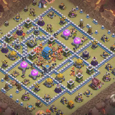 TH12 anti e-drag anti 3-star war base layout #071