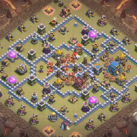 TH12 anti blimp anti 3-star war base layout #074