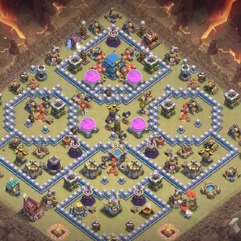 TH12 anti e-drag anti 3-star war base layout #080