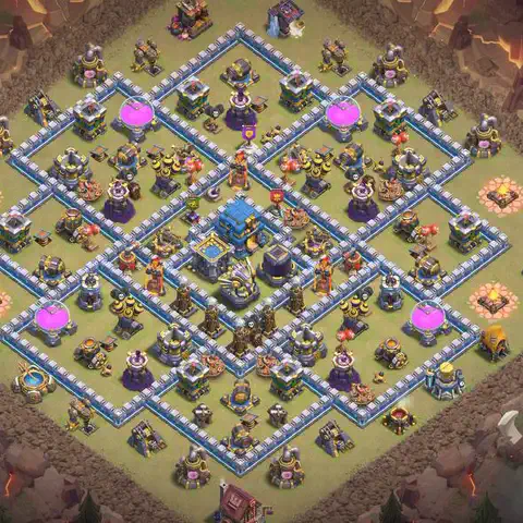 TH12 anti air anti 3-star war base layout #083