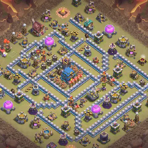TH12 anti lavaloon anti 3-star war base layout #086