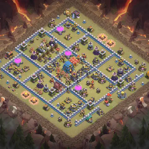 TH12 anti lavaloon anti 3-star war base layout #110