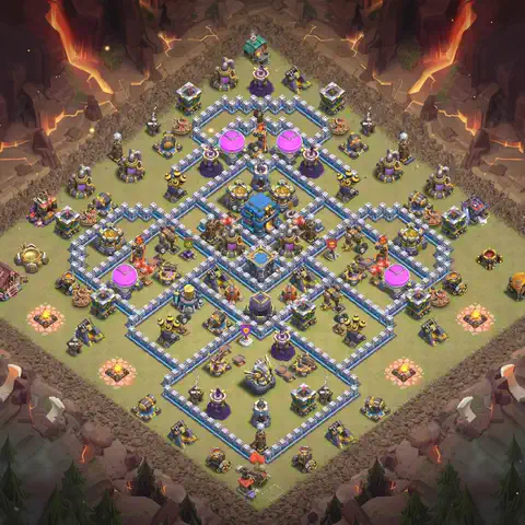 TH12 anti e-drag anti 3-star war base layout #116