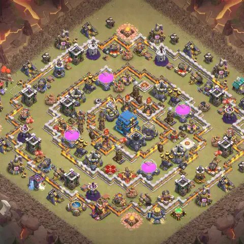TH12 anti e-drag anti 3-star war base layout #185