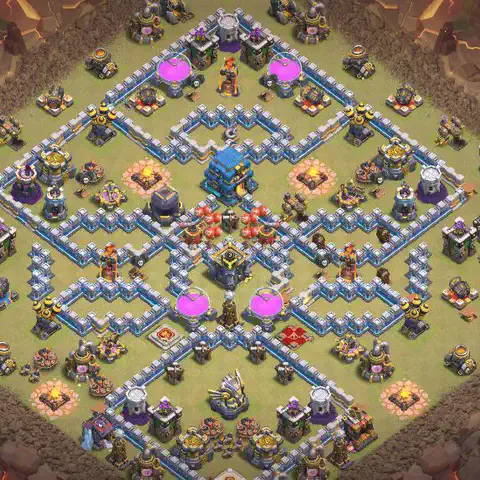TH12 anti e-drag anti 3-star war base layout #206