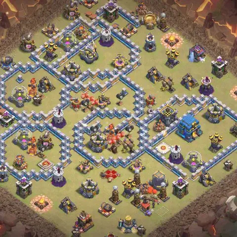 TH12 anti air anti 3-star war base layout #209