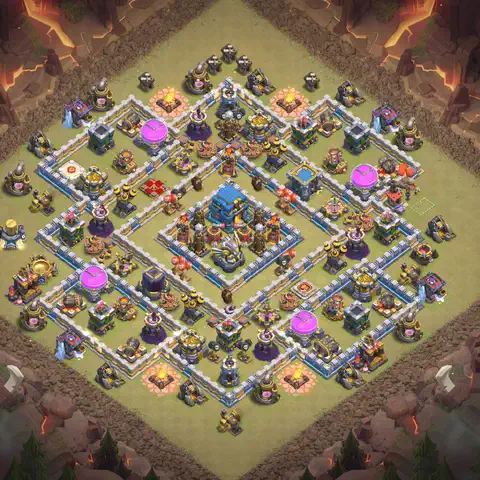 TH12 anti blimp anti 3-star war base layout #218