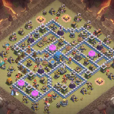 TH12 anti air cwl war base layout #004