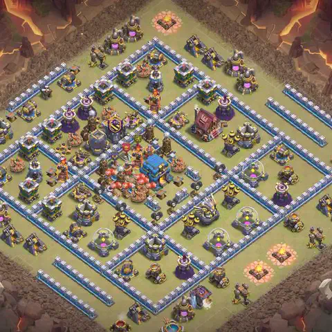 TH12 anti lavaloon cwl war base layout #016